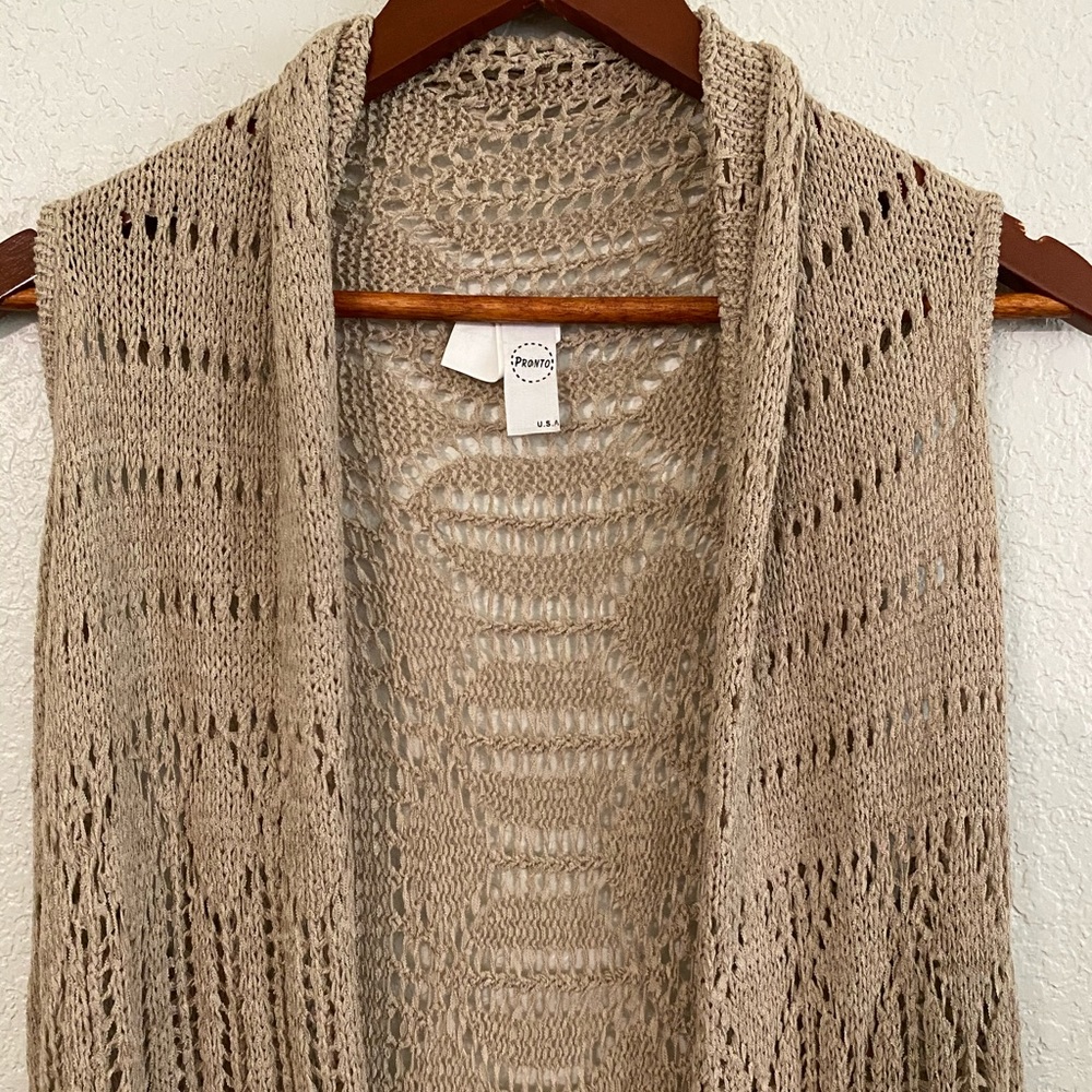 Pronto U.S.A Crocheted Fringed Vests